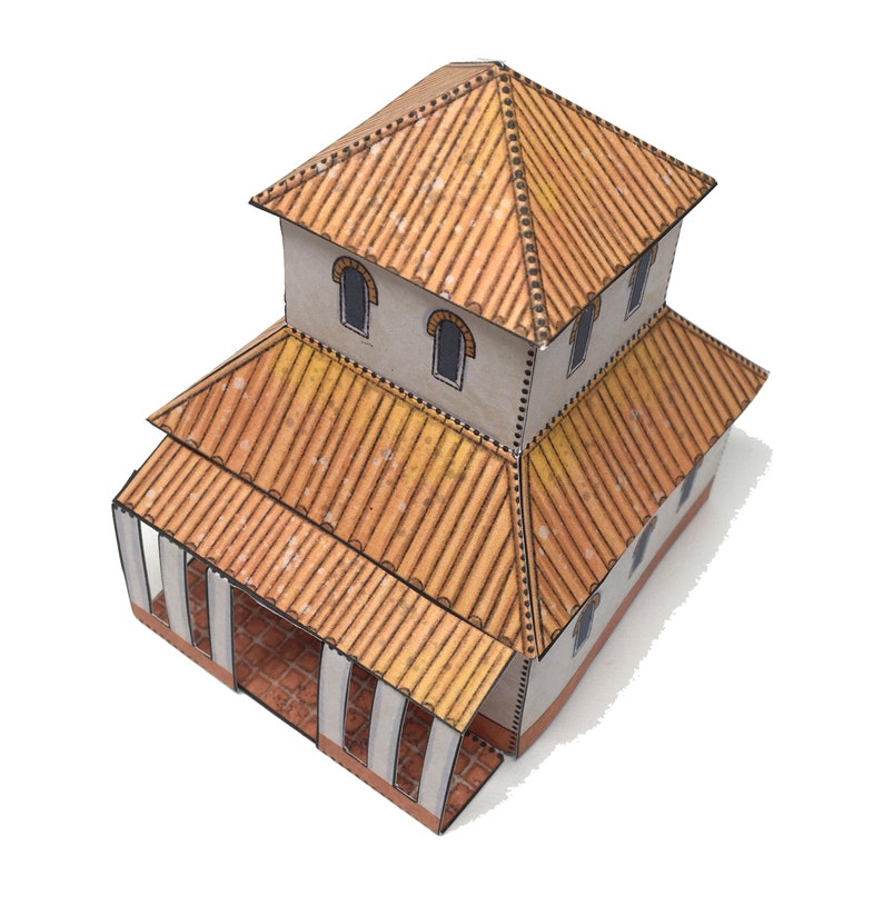 Roman British Temple Paper Model Download image 4