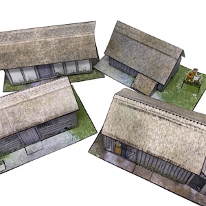 Ladda ner anglosaxiska byhus, set med 4