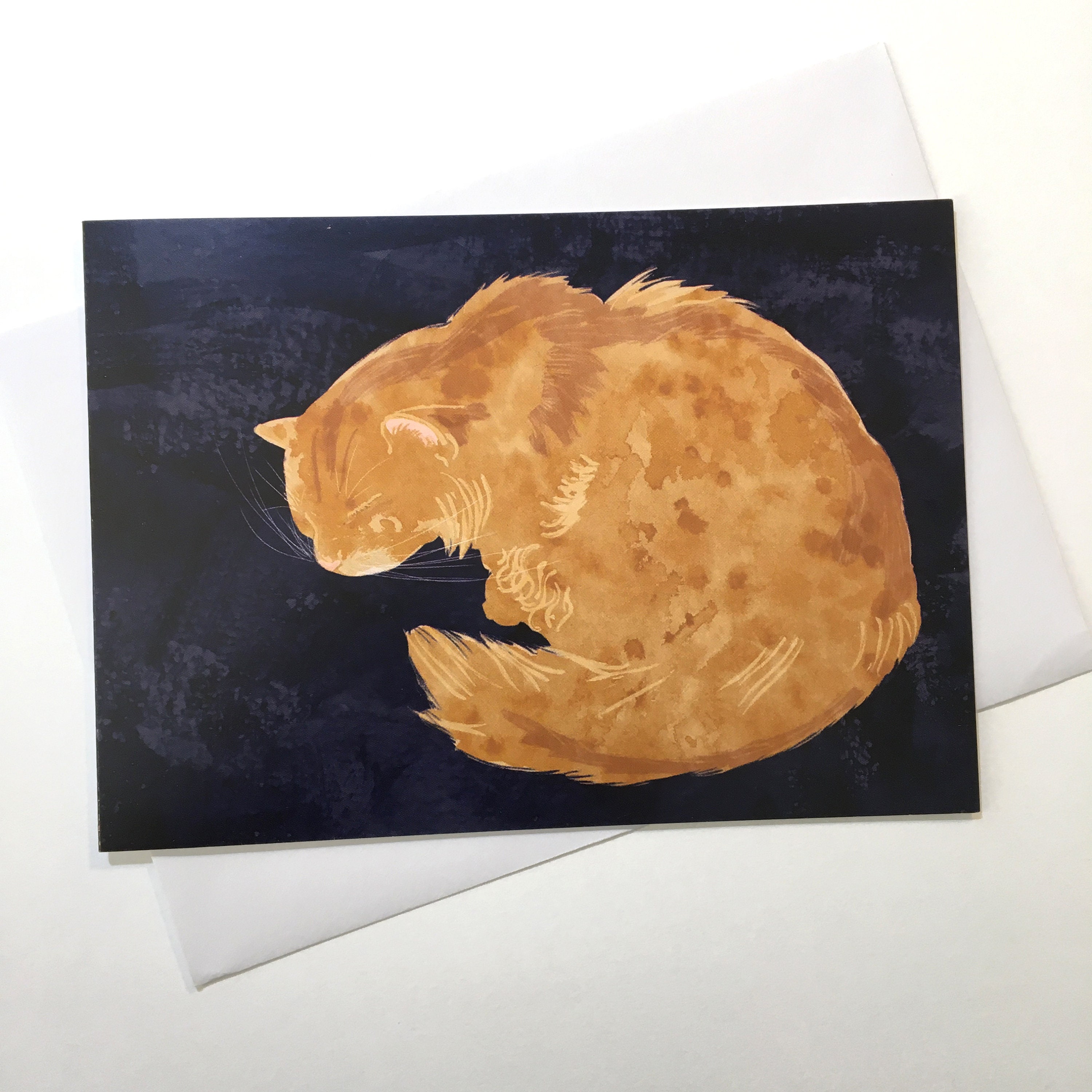 Ginger Orange Cat Greetings Card - Etsy