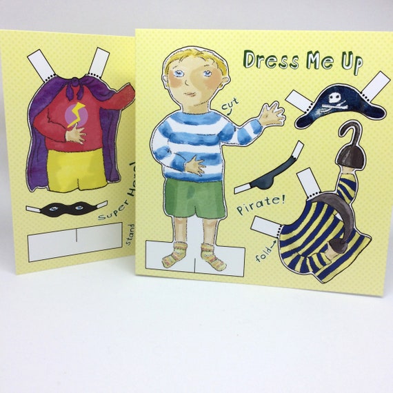 Cut Out And Dress Up Doll Activity Greetings Card Etsy