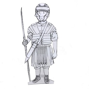 Scarica la bambola di carta Legionario Romano da colorare