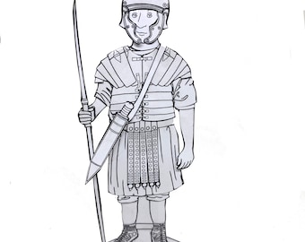Cut Out and Dress Up Roman Legionary Figure to Colour.