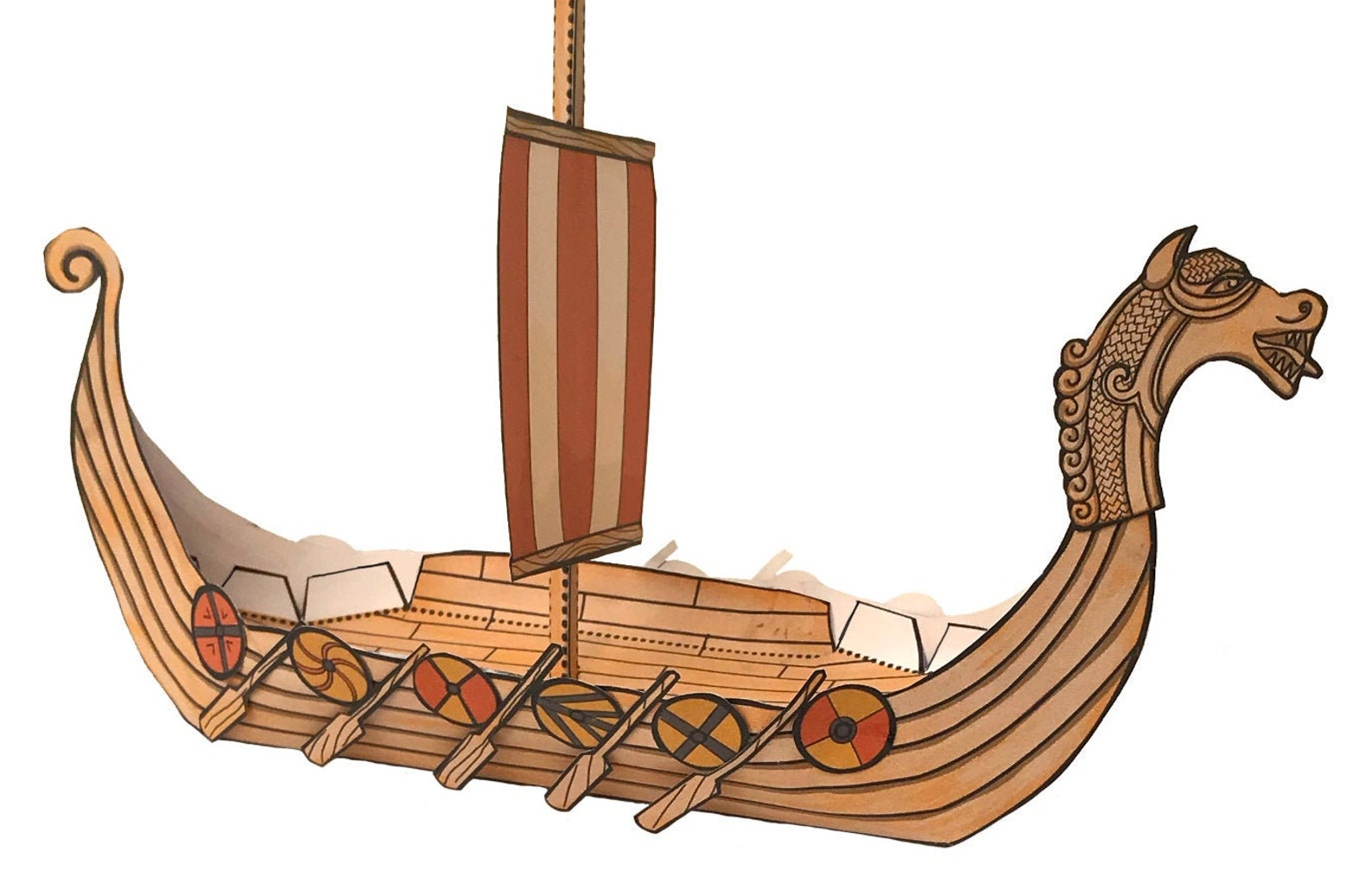 Viking Long Ship Cut Out And Make Model Etsy Canada