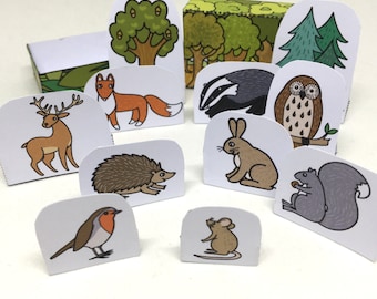 Woodland Animals Paper Matchbox Pals Download