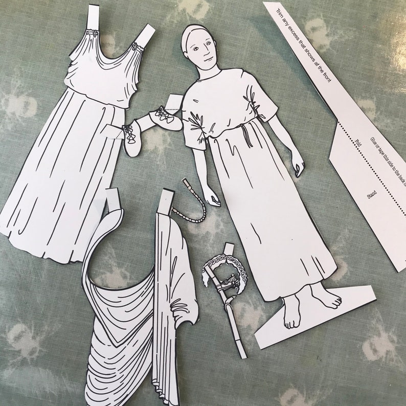 Roman Woman Colour In and Dress Up Paper Doll | Etsy