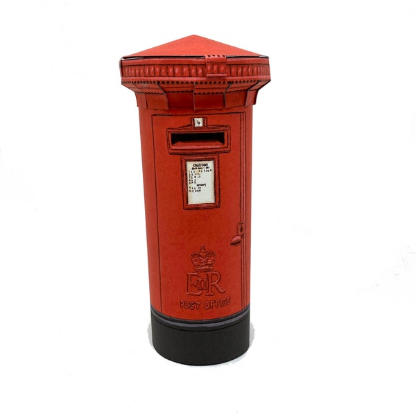 Red British Post Box Paper Model Download