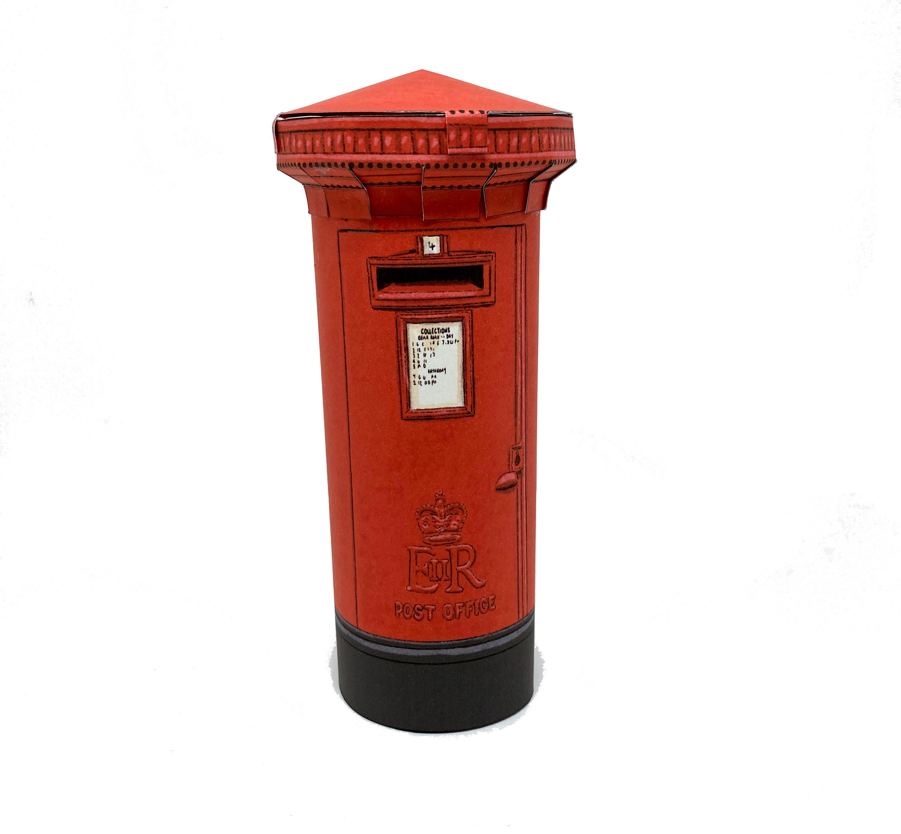 Red British Post Box Paper Model Download Etsy UK