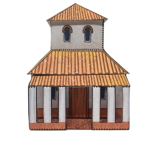 Roman British Temple Paper Model Download image 3