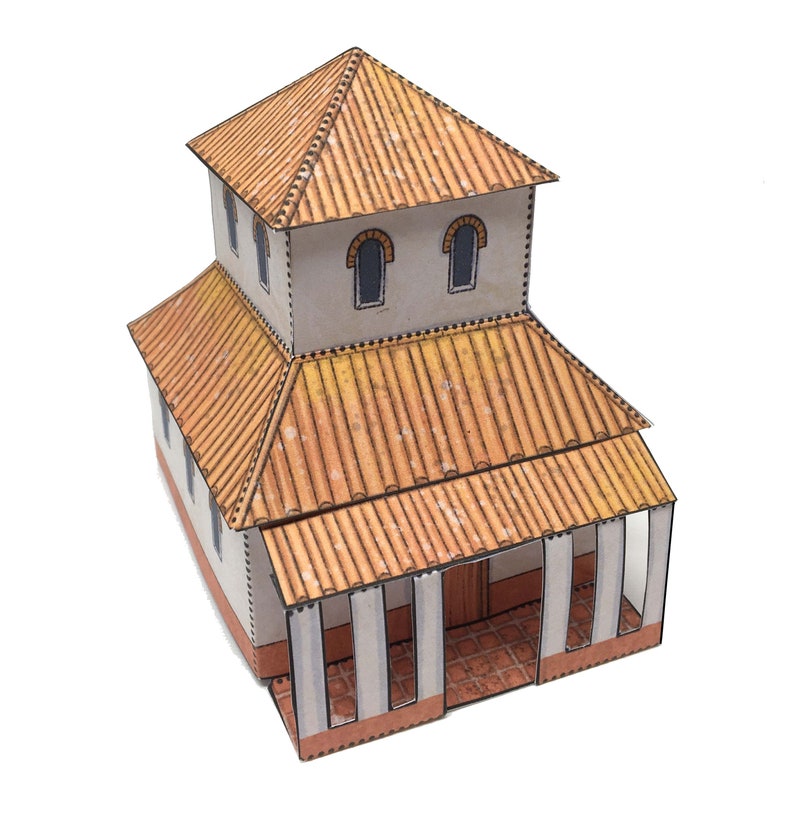 Roman British Temple Paper Model Download image 2