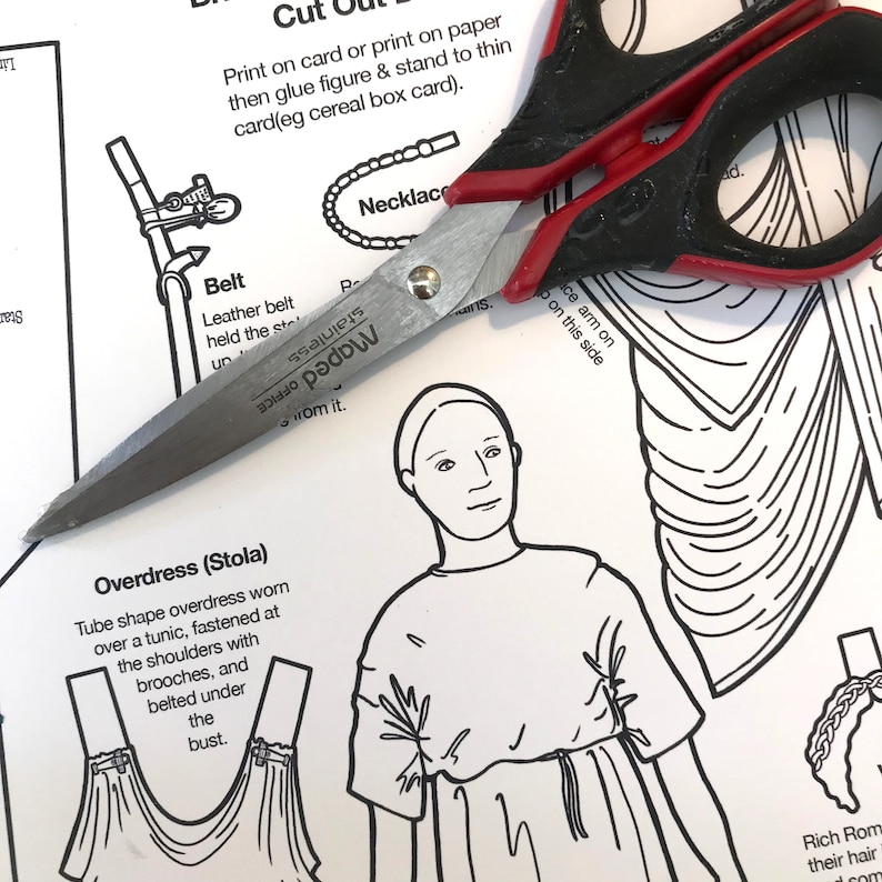 Roman Woman Colour In and Dress Up Paper Doll | Etsy