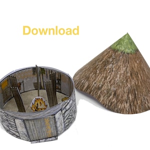 先史時代の青銅器時代の家のペーパーモデルをダウンロード