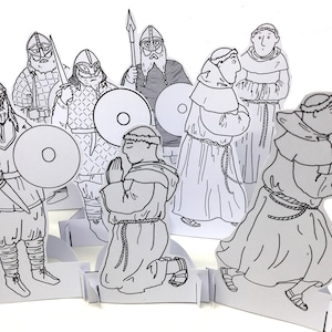 Download Viking and Saxon Monk Cut Out and Colour Figures