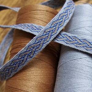 Tablet woven linen trim, Viking trim, tablet weave, tablet weaving border, medieval clothes, Viking clothes, Viking tunic, Viking dress, C02