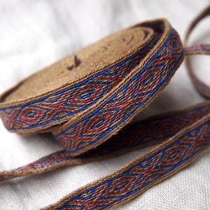 Tablet woven linen trim, Viking trim,  Anglo-Saxon trim, tablet weave, tablet weaving border, medieval clothes, Viking clothes, A10c