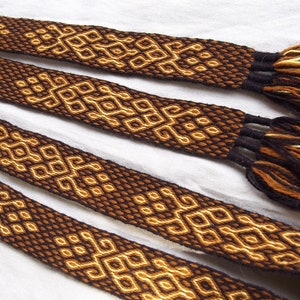 Woolen tablet woven belt, tablet weaving, card woven band, woven braid, Brettchenborte, medieval reenactment, viking, D59