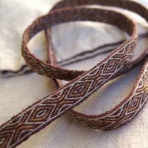 Tablet woven linen trim, Viking trim,  Anglo-Saxon trim, tablet weave, tablet weaving border, medieval clothes, Viking clothes, A10c