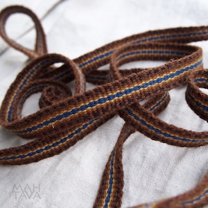Handwoven woolen trim, length to choose, viking trim, tablet weaving, rigid heddle , plain weave trim, Viking costume