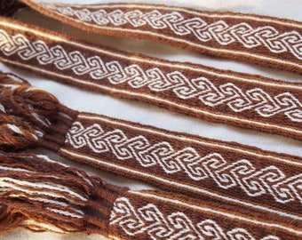 Tablet woven belt, card woven braid, Viking belt, medieval belt, Brettchenborte, tablet weaving, tablet weave, Viking clothes, pattern B03