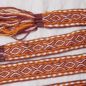 Tablet woven belt, card woven band, woven braid, viking belt, medieval belt, Brettchenborte, tablet weaving, tablet weave, patern A10d