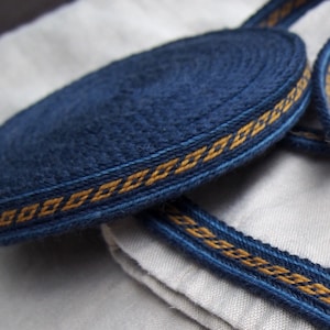 Tablet woven trim, Oseberg viking trim, tablet weaving, width: 1/2&quot;, woven braid, Brettchenborte, viking tunic, Borte Wikinger, A02