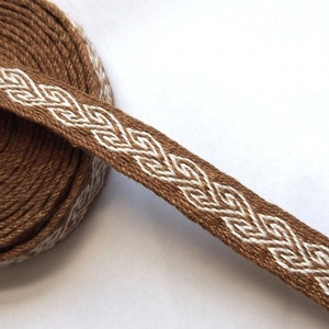 Tablet Woven Linen Trim: Viking/Medieval Costume Border, B03
