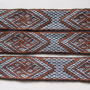 Tablet woven belt, card woven belt, dragonhead motif, viking belt, medieval belt, Brettchenborte, tablet weaving, tablet weave, pattern D40 image 8
