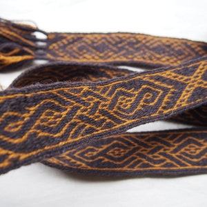 Woolen tablet woven belt with tassels, tablet weaving, card weave, woven braid, Brettchenborte, woven Viking belt, medieval reenactment, D39