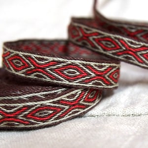 Tablet woven linen trim, Viking trim,  Anglo-Saxon trim, tablet weave, tablet weaving border, medieval clothes, Viking clothes, A10c