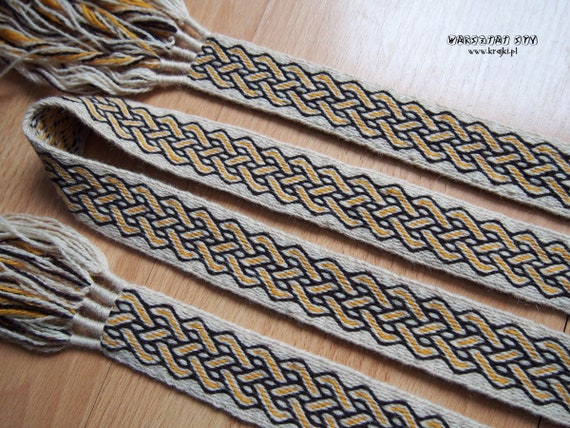 Hand-woven Band 2,44 m / Braid / trim / Hand Made / Tablet Card Weaving Viking Saxon popular Reenactment / Early Medieval