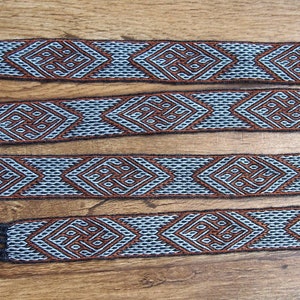 Tablet woven belt, card woven belt, dragonhead motif, viking belt, medieval belt, Brettchenborte, tablet weaving, tablet weave, pattern D40 image 2