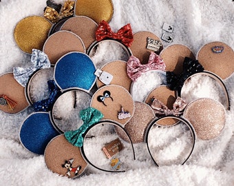 Cork board & sequins trading pin ears