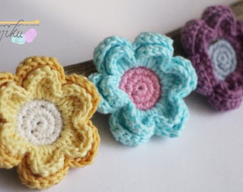 6 petals flower,flower brooch,flower hairclip,flower home decor,flower crochet pattern,flower DIY,crochet flower pattern,crochet flower