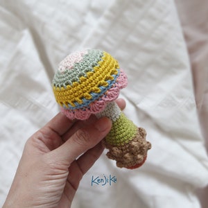 Mushroom Baby Rattle Amigurumi Pattern