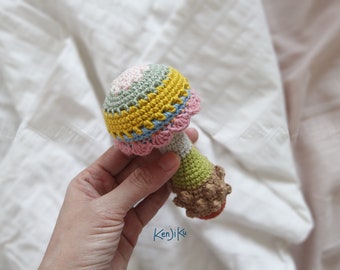Mushroom Baby Rattle Amigurumi Pattern