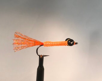 Potomac River Shad Dart Fly for Fly Fishing for American Shad and Hickory Shad (Orange - Heavy Hook - size 6)