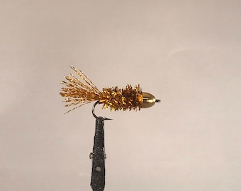 Potomac River Shad Dart Fly For Fly Fishing for Shad (Gold flash - Size 6 - Heavy Hook - 2 flies included)