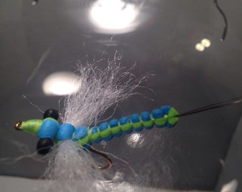 Dragonfly Christmas Fishing Fly Ornament (blue and green)