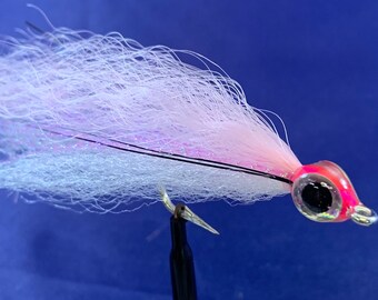 Size 3/0 Epoxy Head Baitfish (White/ Pink/ Flash) Flies for Fly Fishing