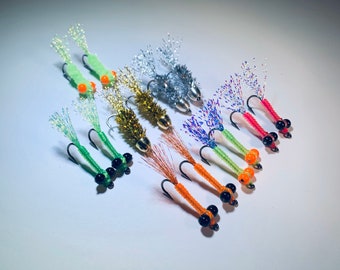 14 Potomac River Shad Dart Fly Assortment Fly Fishing Flies for Shad (Heavy Hook fly master - 14 Pack - size 6)