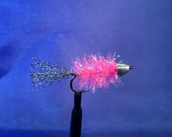 Potomac River Shad Dart Fly For Fly Fishing for Shad (Pink/ silver flash - Size 6 - Heavy Hook)