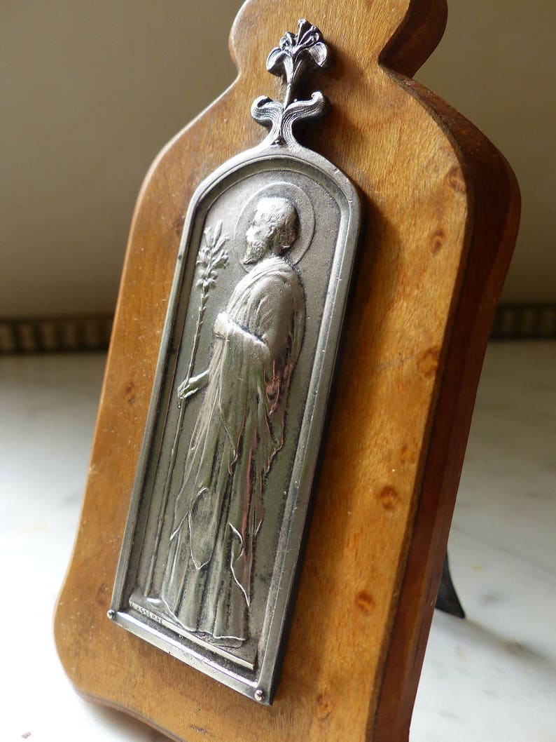Christian metal art. Framed metal art. Religious frame. Saint Etsy
