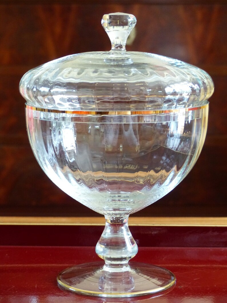 Crystal candy dish. Pedestal candy dish. Footed candy dish. Etsy