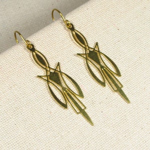 ART DÉCO ORNAMENT earrings made of gold-colored brass (2015)