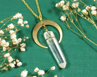 CRYSTAL MOON necklace with crescent moon and rock crystal (1997)