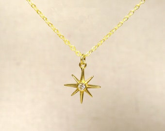 Necklace FUNKELSTERN gold-colored chain with star for Christmas or New Year's Eve