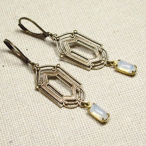 Earrings MONA Art Deco Style Brass Bronze Vintage Style Miss Fisher ...