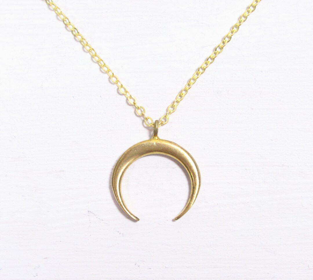 Vintage Mondsichel Halskette Mit Perlen - Boho Choker Im Gold-Look