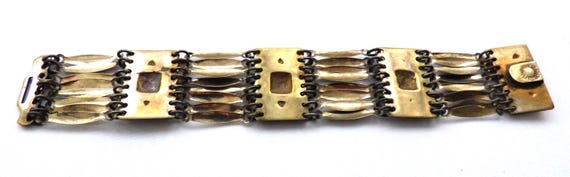 Vintage Taxco Solid Silver Panel Cuff Bracelet Or… - image 6