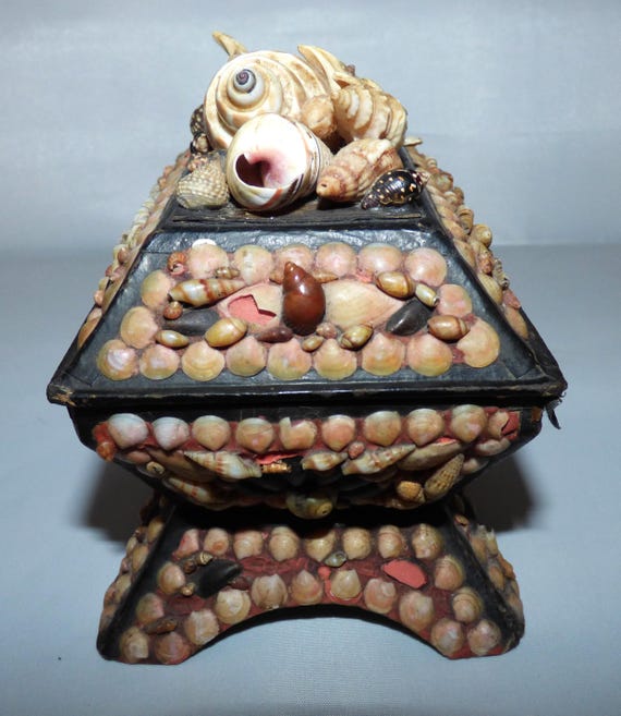 Rare Victorian Seashell Casket Sailor Valentine Shell… - Gem