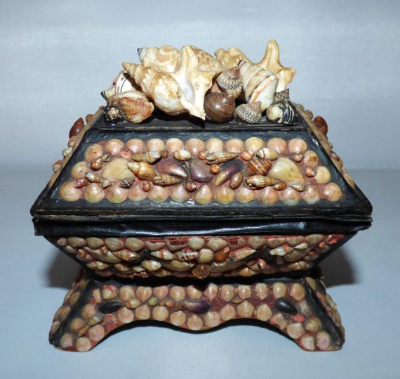 Rare Victorian Seashell Casket Sailor Valentine Shell… - Gem
